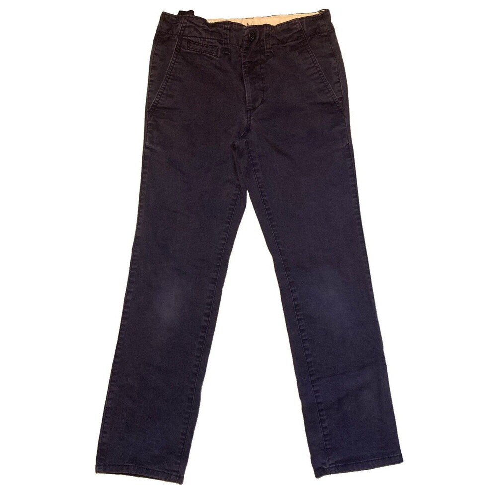 Boys 8R Gap Navy Blue Pants Flat Front Adjustable Waist Slide Button Zipper GUC